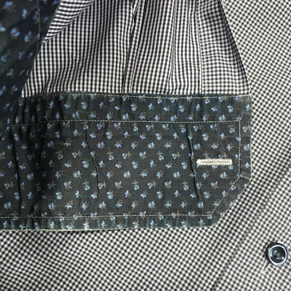 Eton Dress Shirt Mens 16.5 42 Blue White Gingham Check Contemporary Cotton - Picture 10 of 11